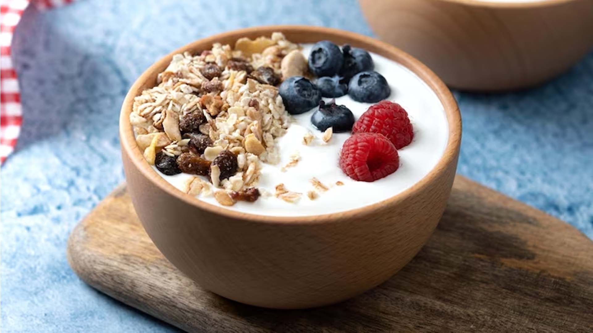 Greek Yogurt Topped with fruits and Nuts