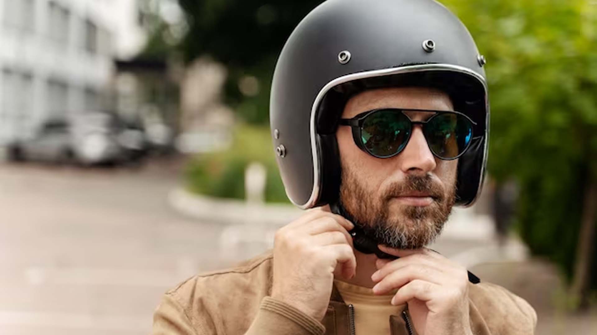 Man Wearing a helmet