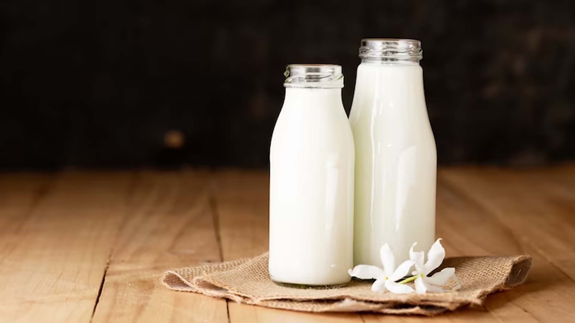 Milk in glass bottles