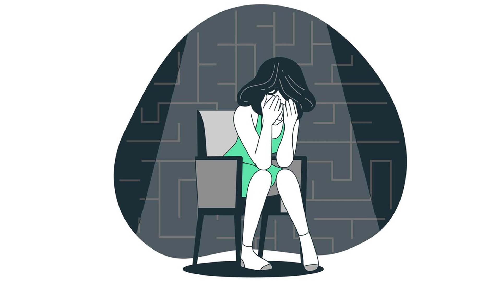 Depressed Women Sitting