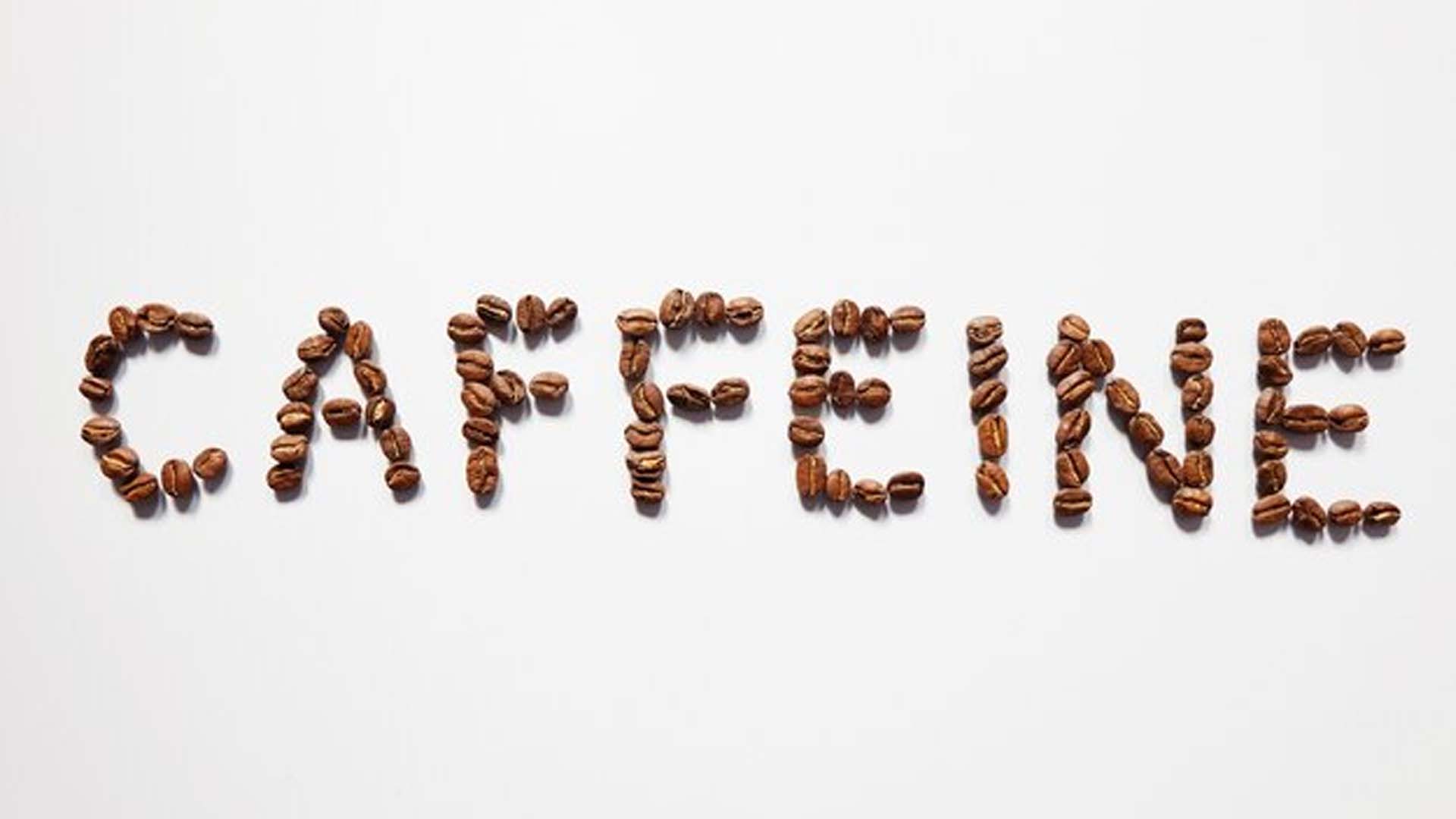 Caffeine written with Coffee Beans
