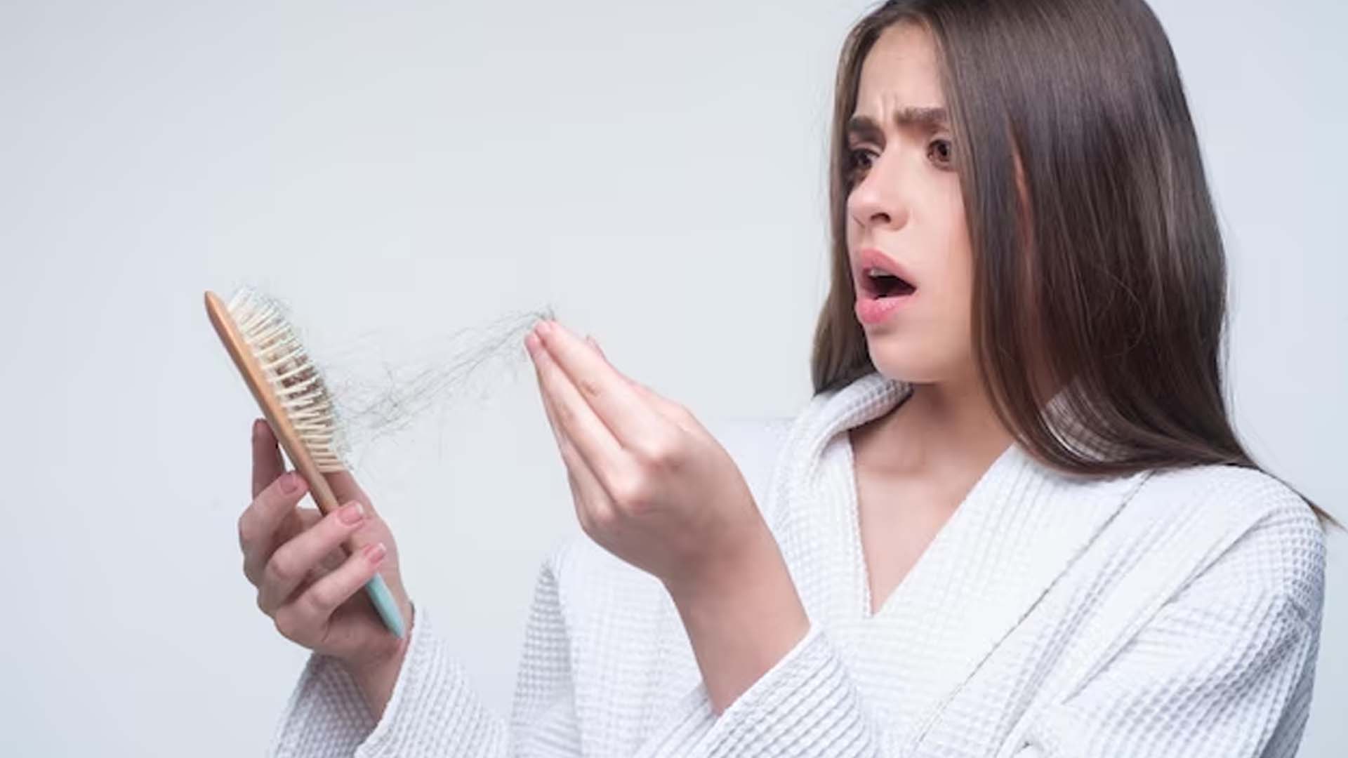 Women shocking at Hair Loss