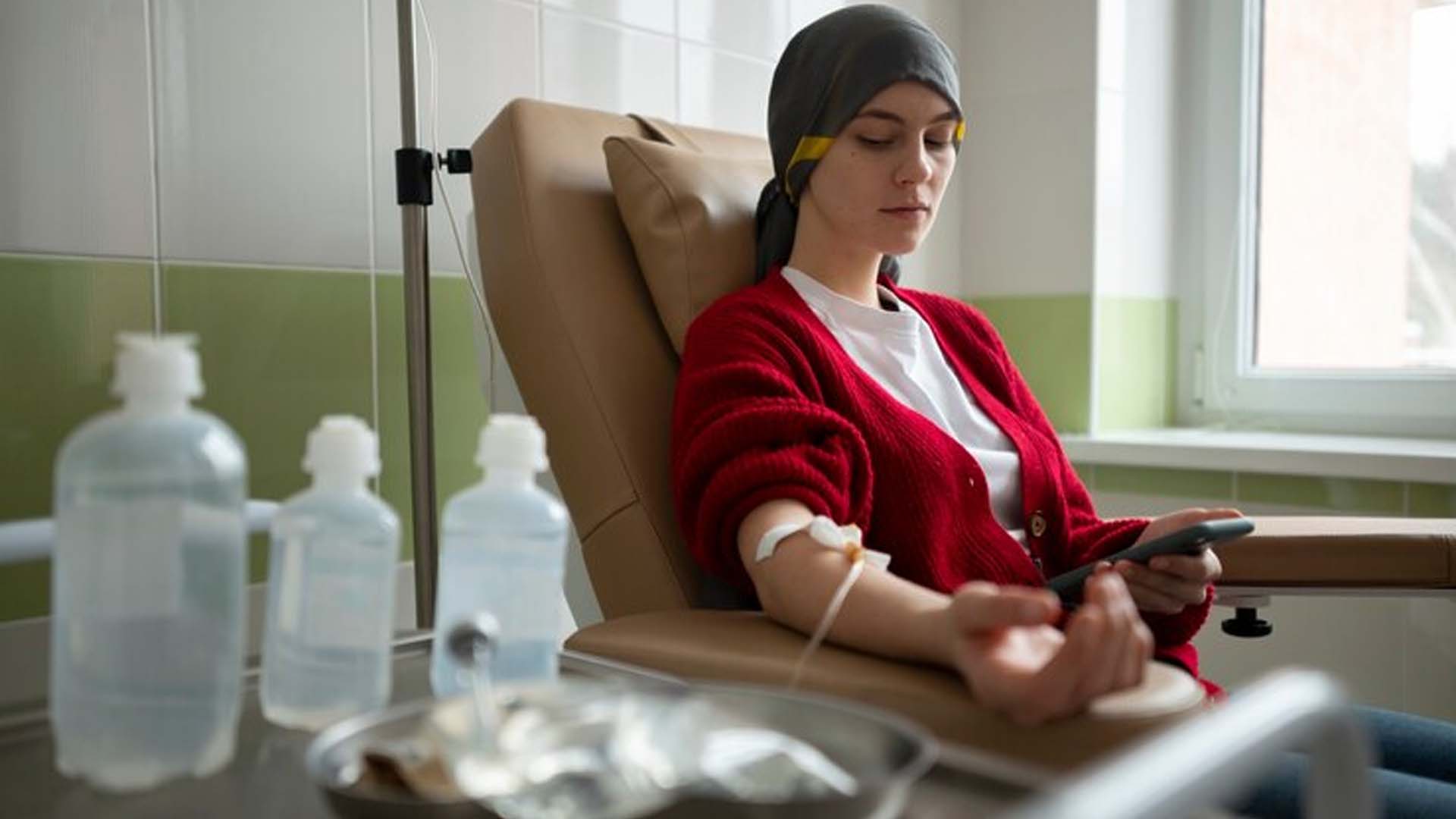 Women Getting chemotherapy (chemo) Treatment in Hospital