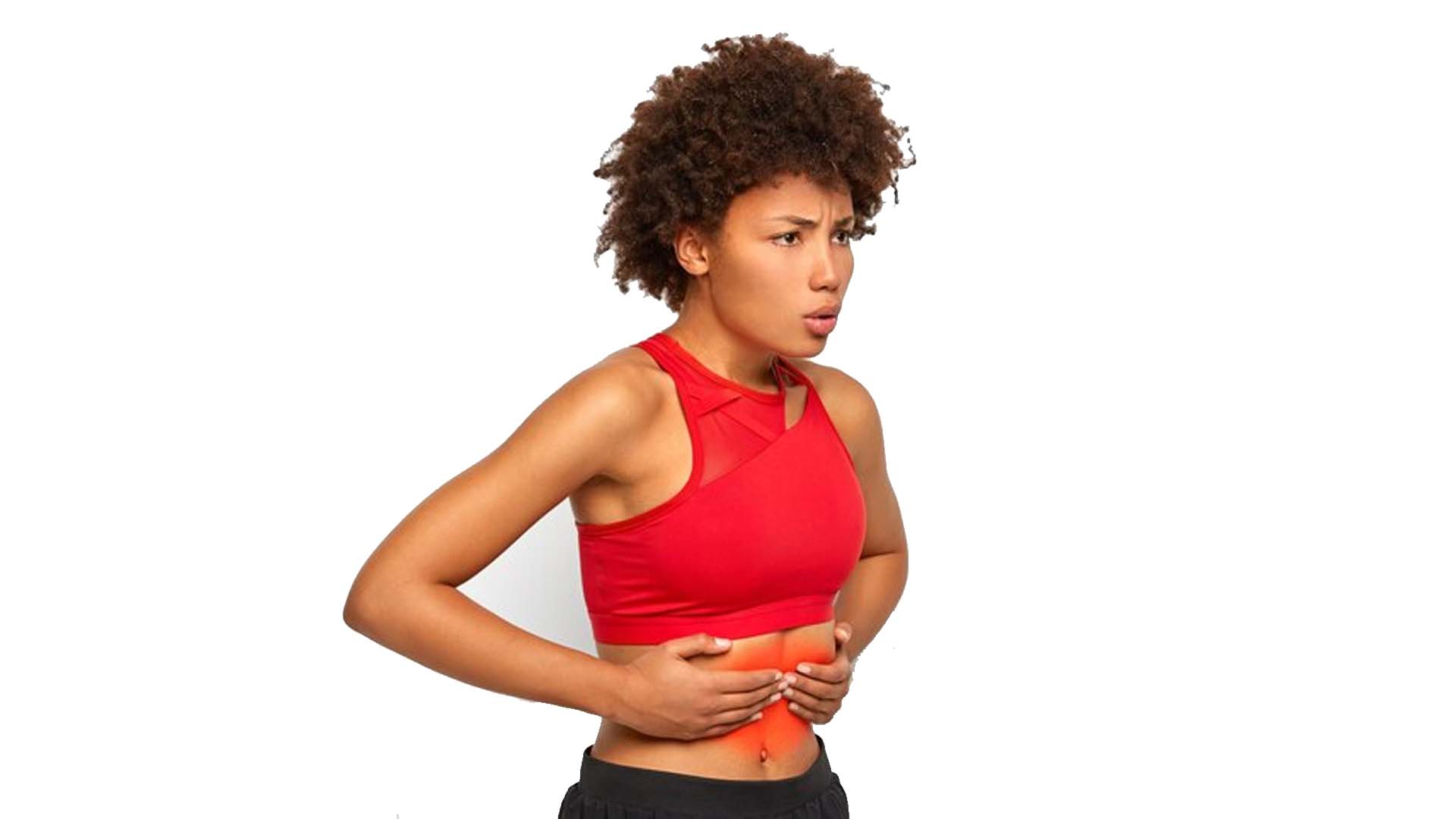 Sports women suffering from Abdominal Pain