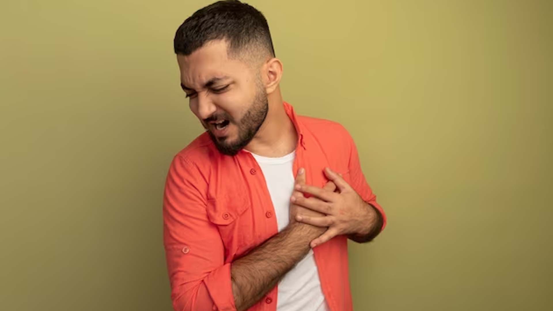 Man suffering from chest pain