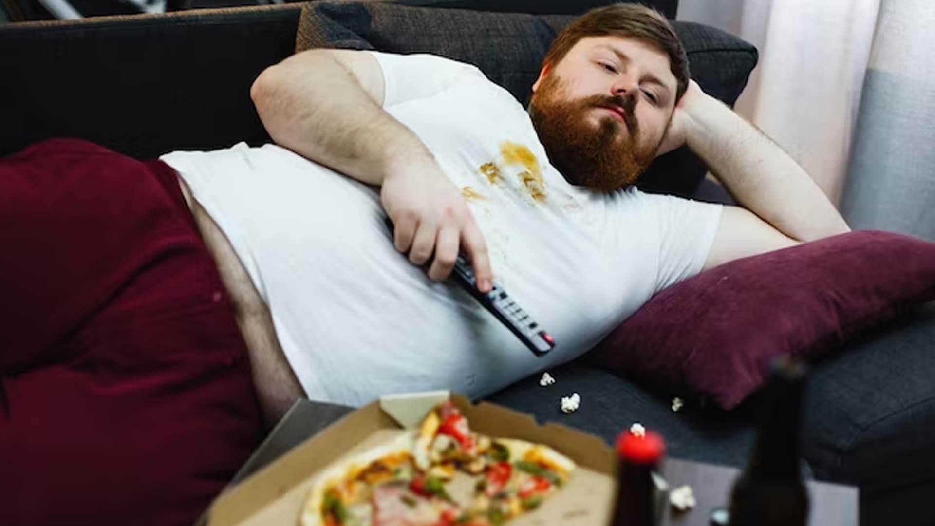 Man Lying Down After Eating